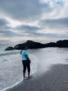 Person on a beach. 